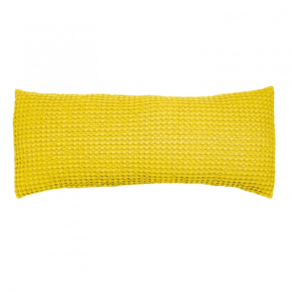 cojin vivaraise naga textura nido de abeja color amarillo sobre fondo blanco 940 x 940