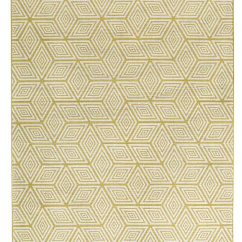 alfombras de diseño kp geométrika con cubos amarillos