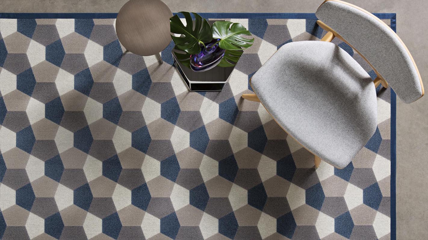 alfombra geométrica kp de lana super fina