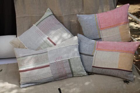 cojin-Patchwork-natural-multi-ambiente-35x35-Linen&Silk-FernandezTexti Ambiente cojín Linen&Silk Patchwork Multi