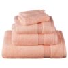 Juego toallas rosa Supima Blank Home en Fernández Textil. Combinación extrasuave extraabsorbente 100% algodón alto gramaje.