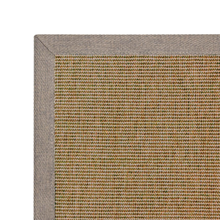 Esquina de alfombra exterior con remate a medida resistente Rols Nature 4506. Antimanchas, resistente al agua, sol. caoba