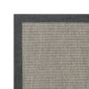 Esquina de alfombra exterior con remate a medida resistente Rols Nature 4506. Antimanchas, resistente al agua, sol. Gris