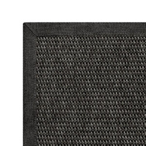 Esquina de alfombra exterior con remate a medida resistente Rols Nature 4507. Antimanchas, resistente al agua, sol. Negra
