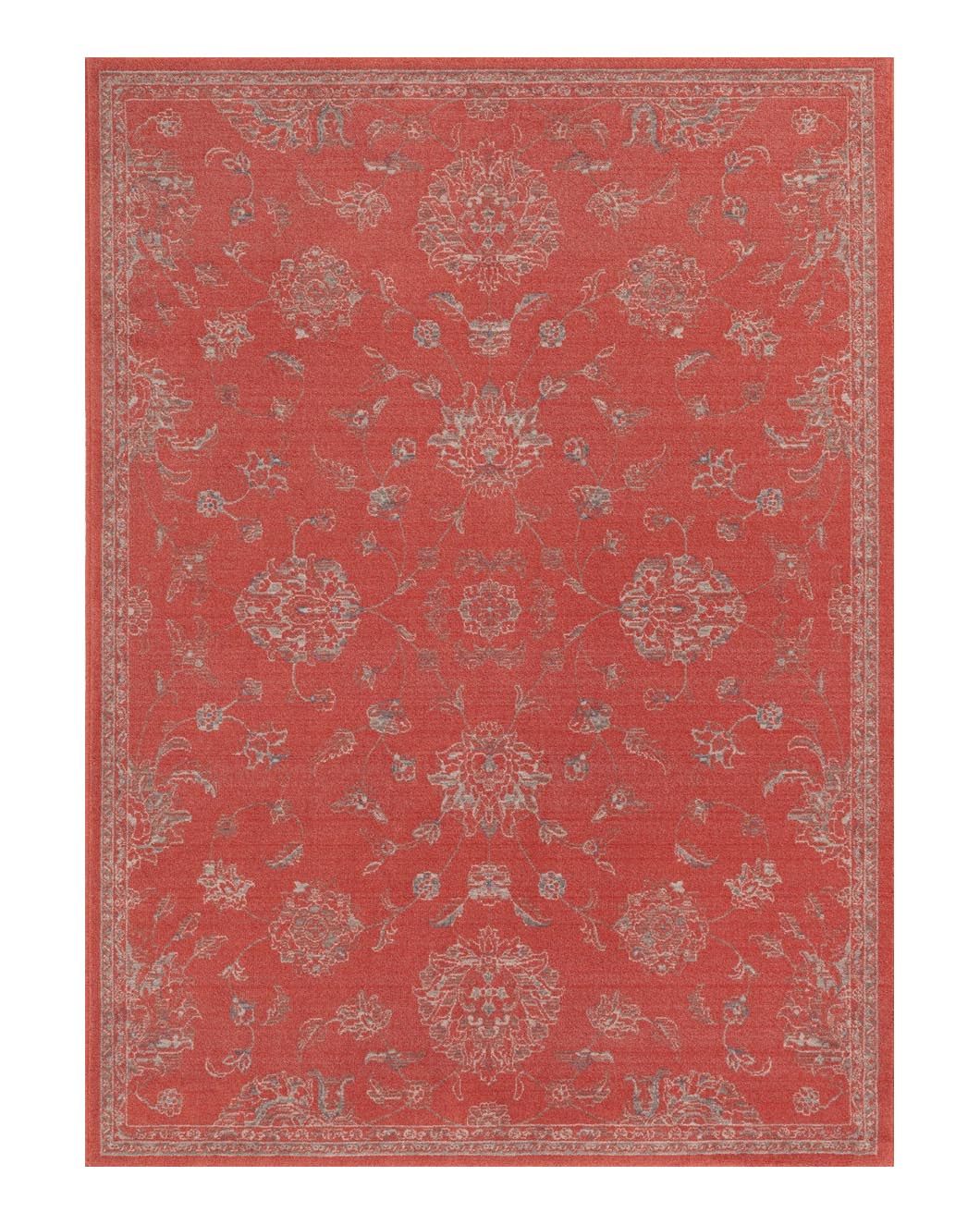 Alfombra lana clásica osta djobie color rojo panoramico