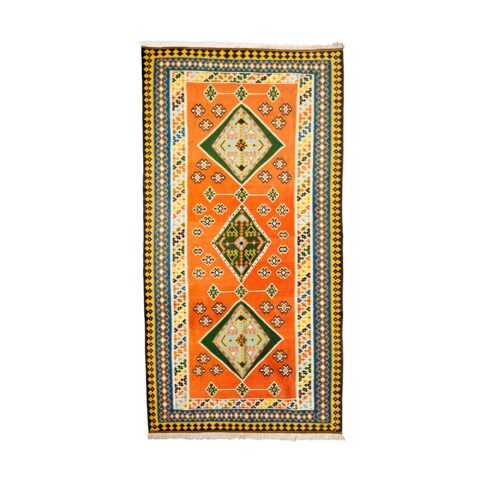 Kilim pasillo alfombra lana reversible manual Afganistán multicolor diseño juegos geométricos comprar online Fernández Textil