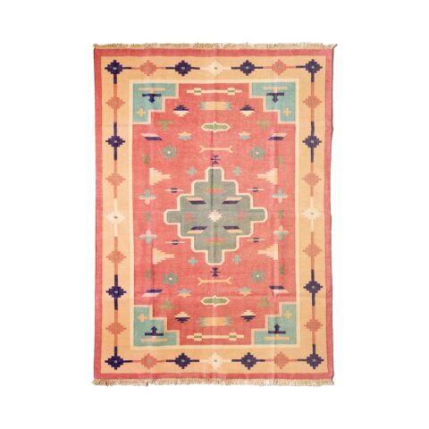 Kilim alfombra lana reversible manual Afganistán multicolor diseño juegos geométricos comprar online Fernández Textil