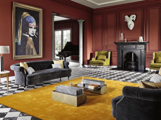 colocar alfombras en el salón