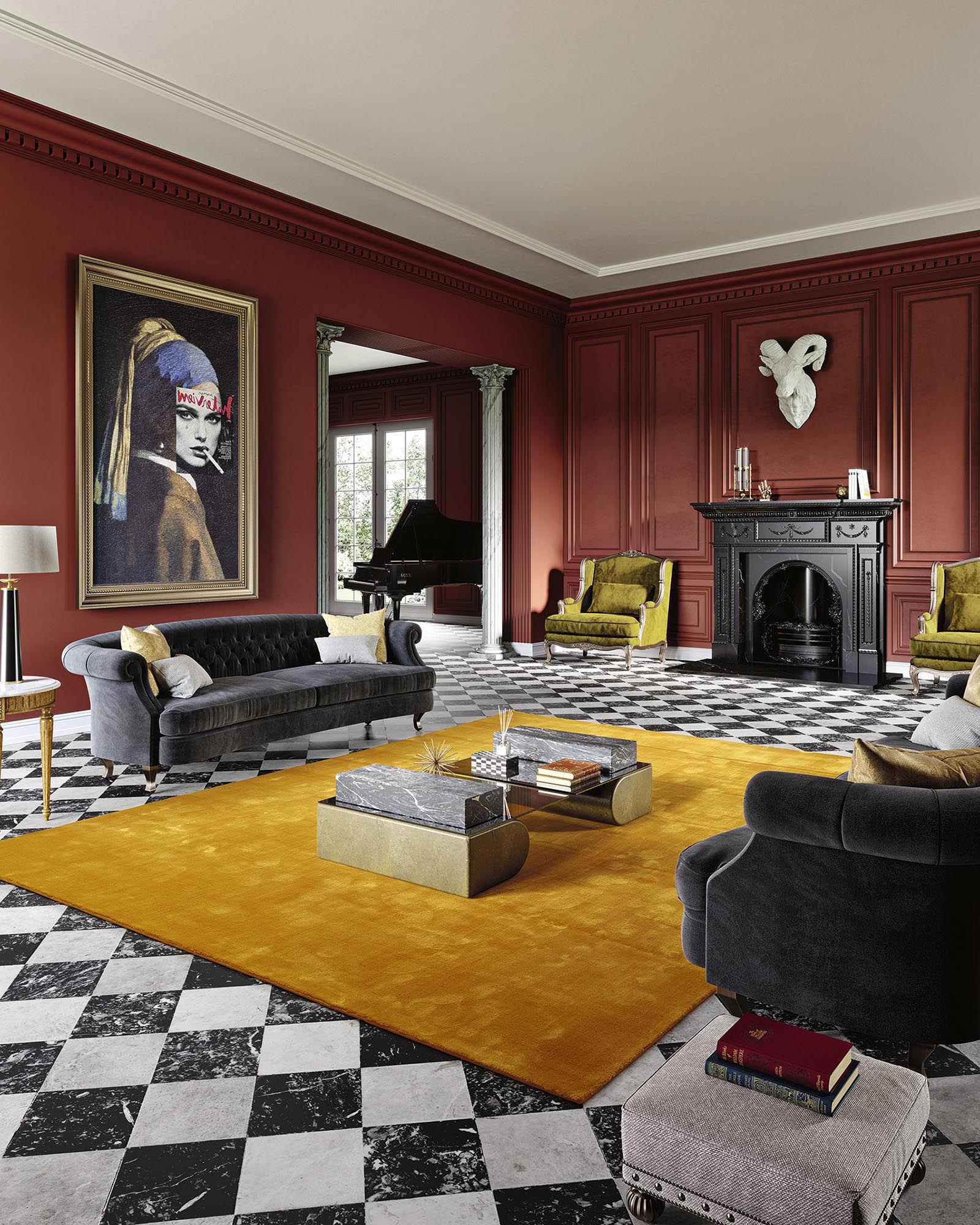 colocar alfombras en el salón